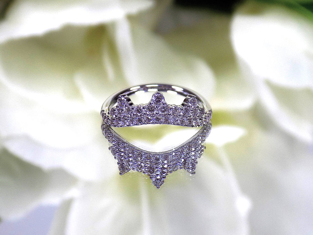 .63ct total weight natural round brilliant diamond tiara style ring in 14K white gold.