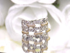 1.50ct double row two tone white and yellow gold natural diamond band.