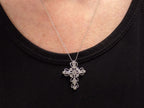 Women's Filigree Style .25ct TW Natural Diamond Cross Pendant or Necklace in 14K White or Yellow Gold Your Choice