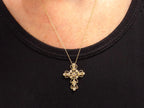 Women's Filigree Style .25ct TW Natural Diamond Cross Pendant or Necklace in 14K White or Yellow Gold Your Choice