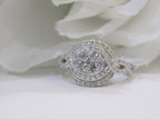 Women's 1.00ct TW Natural Diamond Double Halo Cluster or Cocktail Ring in Solid 14K White Gold