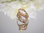 VINTAGE Women's Freshwater Pearl & Natural Diamond Ring in Solid 14K Yellow Gold