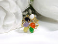 ESTATE Women's Multi-Color Jade/Onyx Gemstone Ring in Solid 14K Yellow Gold - Like NEW