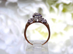This is a Vintage .59ct ladies natural diamond wedding ring in yellow gold from a side view.