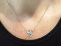 Antique .66ct total weight custom diamond necklace in 18K white gold. circa 1900 on a ladies neck.