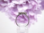 This is a Natural Diamond Van Cleef Style White Gold Ring side view.