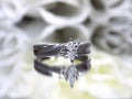 Preowned white gold ladies small marquise shape diamond ring.
