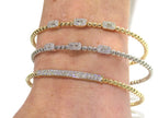 Natural diamond flex bracelets in 10K yellow or white gold.