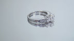 3/4ct TW Natural Princess Cut Diamond 3-Stone Ring in Solid 10K White Gold - Past, Present, Future Ring