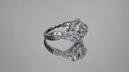 Women's 1.00ct TW Natural Diamond Double Halo Cluster or Cocktail Ring in Solid 14K White Gold