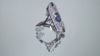 Women's 1.44ct TW Victorian Style Natural Oval Shape Blue Sapphire Ring with Natural Diamond Accents in 14K White Gold