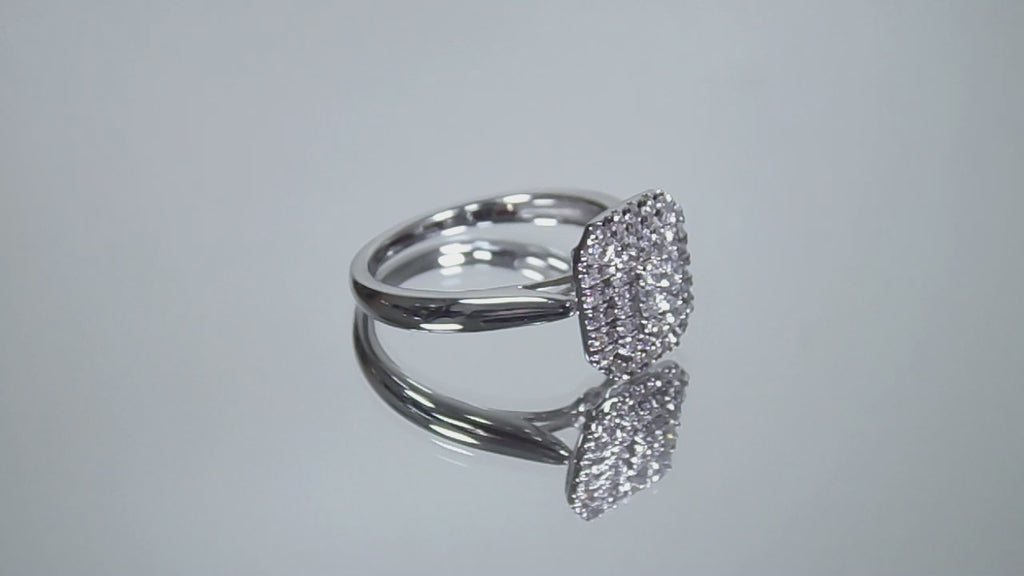 Women's .50ct TW Natural Diamond Cluster or Cocktail Ring in Solid 10K White Gold