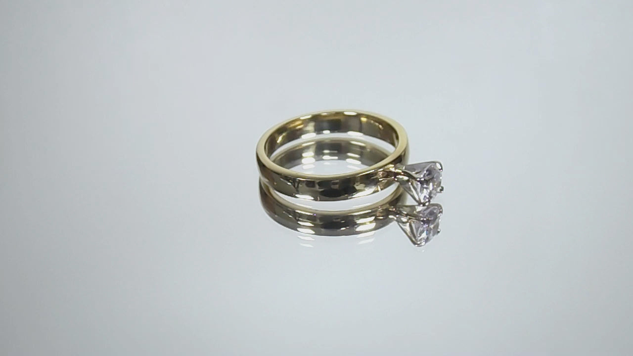 Women's .45ct Natural Round Brilliant Diamond Solitaire Engagement Ring in Solid 18K Yellow Gold
