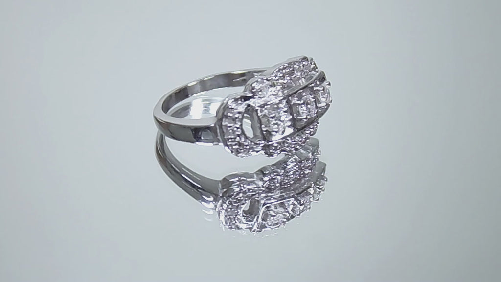 Vintage Princess Style Diamond Cluster Ring .25ct TW in 14K White Gold - Like New Condition