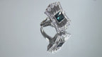 1.78ct Rare Vintage Custom Made Indicolite Tourmaline & Diamond Ring in 14K White Gold - Very Victorian Style - Like Brand NEW!