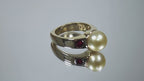 Custom Vintage Pearl & Ruby Ring in 18K Yellow Gold - 9mm Pearl with .50ct in Nice Genuine Rubies - Like NEW!