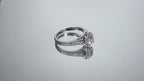 Women's .75ct TW Halo Style Natural Round Brilliant Diamond Engagement Ring or Promise Ring in 14K White Gold