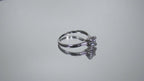 This is a video of an estate .45ct round diamond solitaire ring in white gold shown turning slowly on a mirrored background.