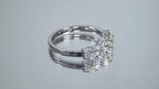 This is a video of a 5-Stone natural diamond band in white gold turning slowly on mirrored background.
