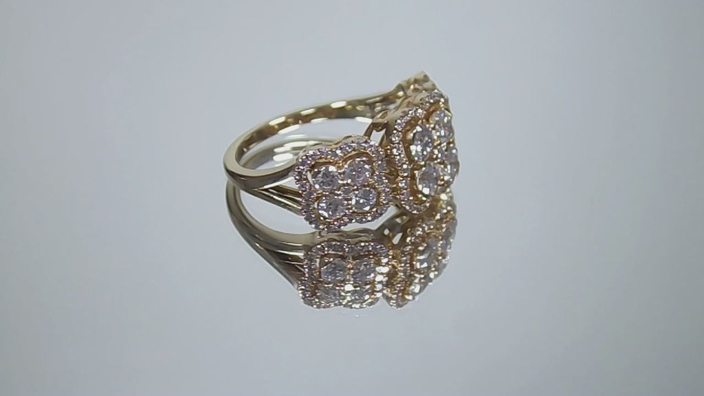 1.50ct Natural Diamond Decorative Band in 14K Yellow Gold that is rotating in a video.