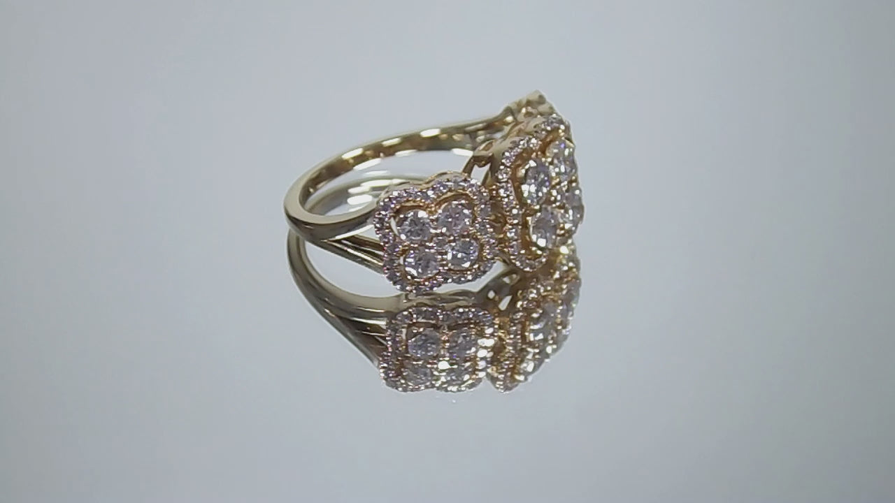 1.50ct Natural Diamond Decorative Band in 14K Yellow Gold that is rotating in a video.