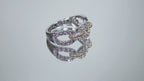 1.50ct natural diamond two tone white and yellow gold band rotating in a video on a white background.
