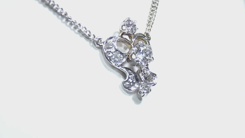 Antique .66ct total weight custom diamond necklace in 18K white gold. circa 1900 rotating video