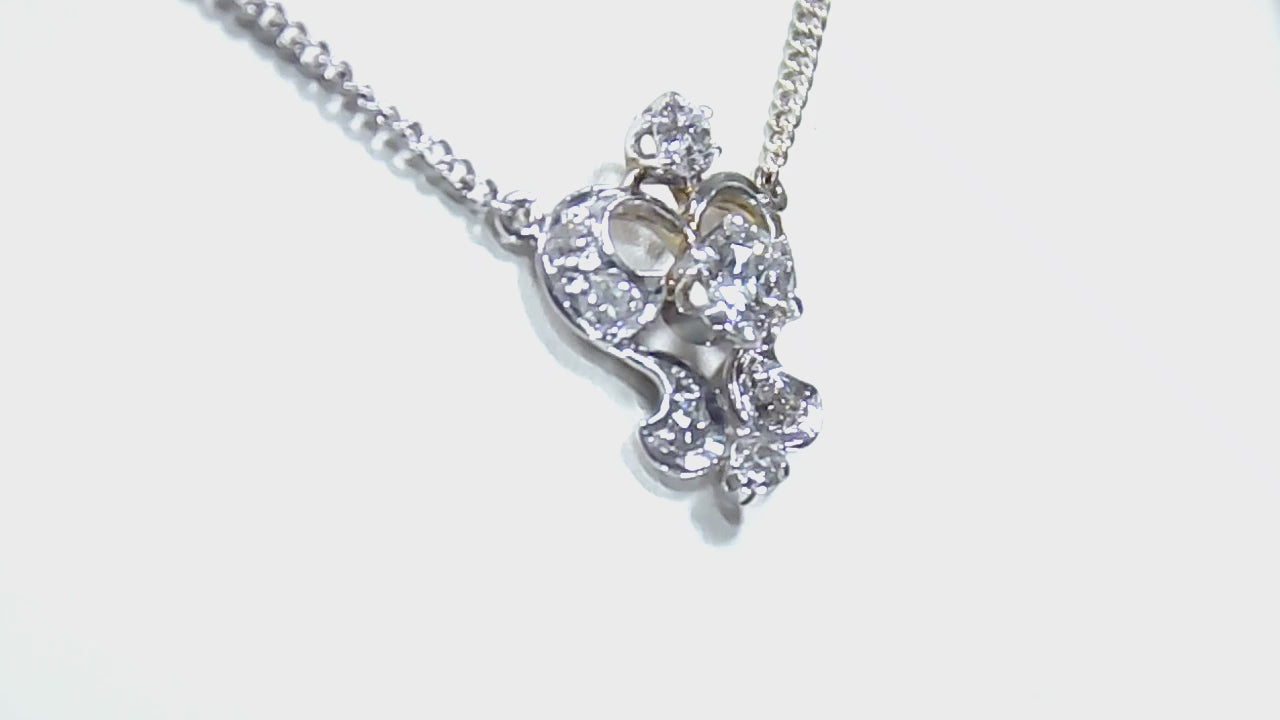 Antique .66ct total weight custom diamond necklace in 18K white gold. circa 1900 rotating video