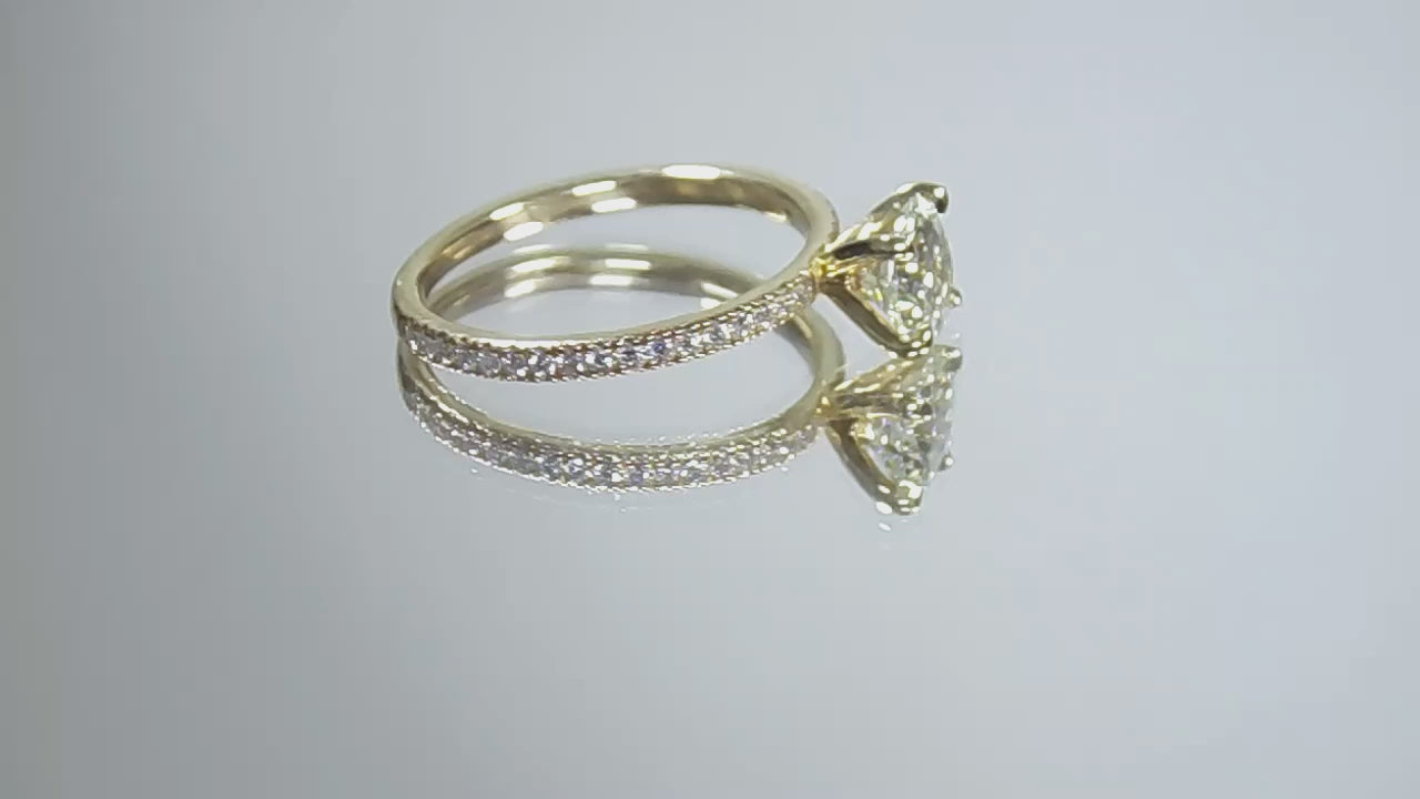Woman's 1.25ct TW Natural Round Brilliant Diamond Engagement Ring with a 1.02ct Round Center in 14K Yellow Gold