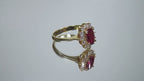 1.46ct Natural & Genuine Oval Burmese Ruby & Diamond Ring in 18K Yellow Gold - GIA Certified Natural Burmese