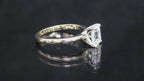 1.11ct NATURAL Emerald Cut Diamond Solitaire Engagement Ring in 14K Yellow Gold (White Gold Head)