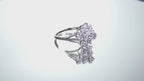 Vintage 1ct TW Natural Round Diamond Cluster Ring in Solid 14K White Gold