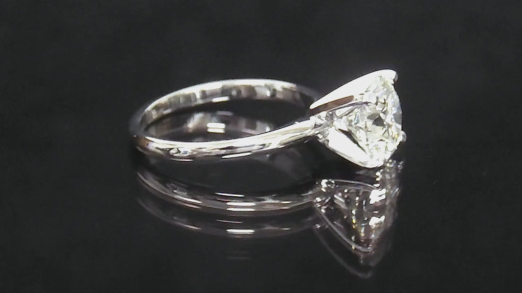 2.51ct NATURAL Round Brilliant Diamond Solitaire in Solid 14K White Gold - Engagement or Wedding Ring