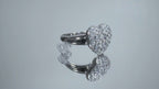 Estate 1.00ct TW Natural Pave' Set Round Diamond Heart Shape Ring in Solid 18K White Gold