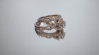 Women 1.25ct TW Double Halo Natural Princess Cut 2-Piece Wedding Set - Engagement Ring + Matching Band in 14K Rose Gold