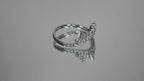 .63ct total weight natural round brilliant diamond tiara style ring in 14K white gold rotating in a video on a white background.