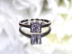 This is an estate .45ct round diamond solitaire ring in white gold with a white background.